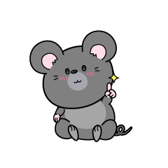 指差しする小ちゃなネズミ