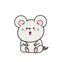 笑う小ちゃな白ネズミ