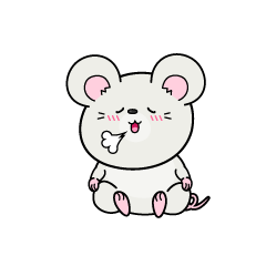 リラックスする小ちゃな白ネズミ