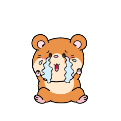 大泣きする小ちゃなハムスター