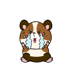 大泣きする小ちゃなモルモット