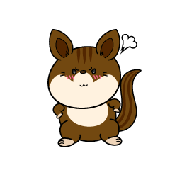 怒る小ちゃなリス