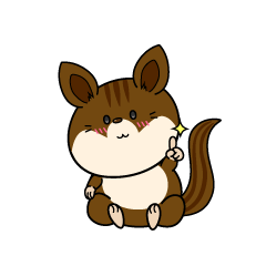 指差しする小ちゃなリス