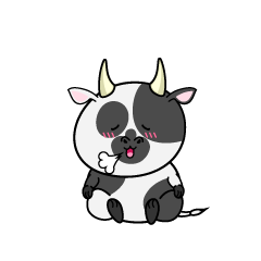 リラックスする小ちゃな牛