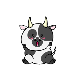 驚く小ちゃな牛