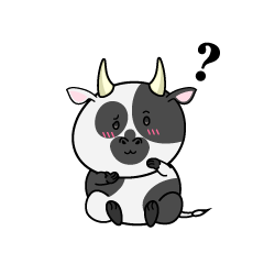 考える小ちゃな牛