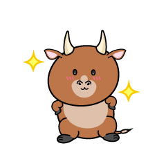 自信満々な小ちゃな赤牛