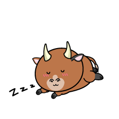 眠る小ちゃな赤牛