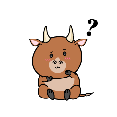 考える小ちゃな赤牛