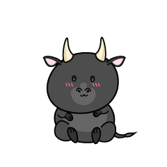 小ちゃな黒毛牛