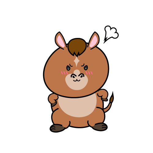 怒る小ちゃな馬