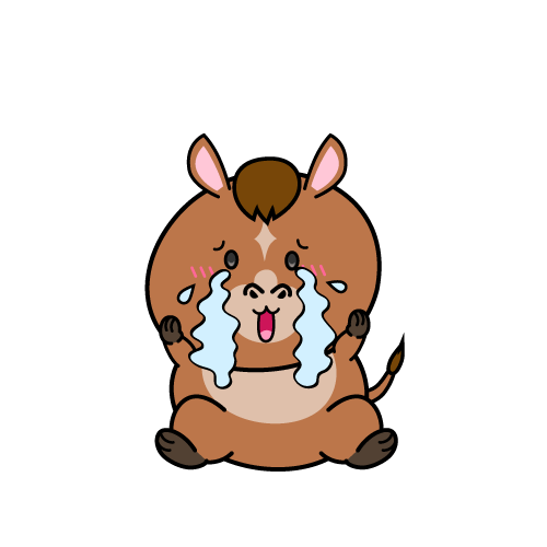 大泣きする小ちゃな馬