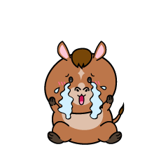 大泣きする小ちゃな馬