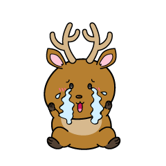 大泣きする小ちゃな鹿