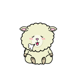 リラックスする小ちゃなヒツジ