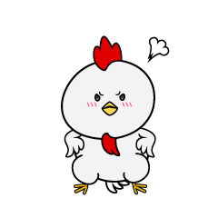 怒る小ちゃなニワトリ