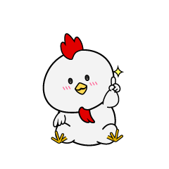 指差しする小ちゃなニワトリ