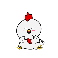 笑顔の小ちゃなニワトリ