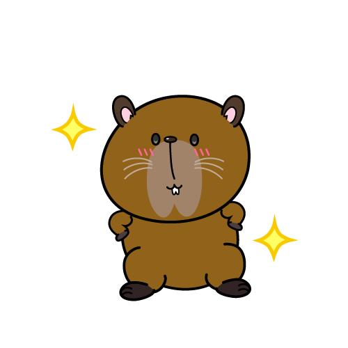 自信満々な小ちゃなカピバラ