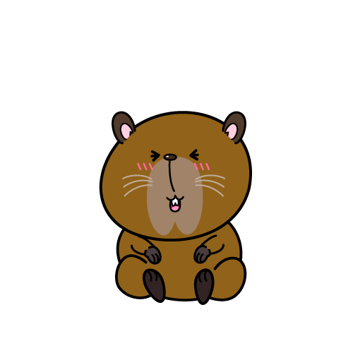 笑う小ちゃなカピバラ