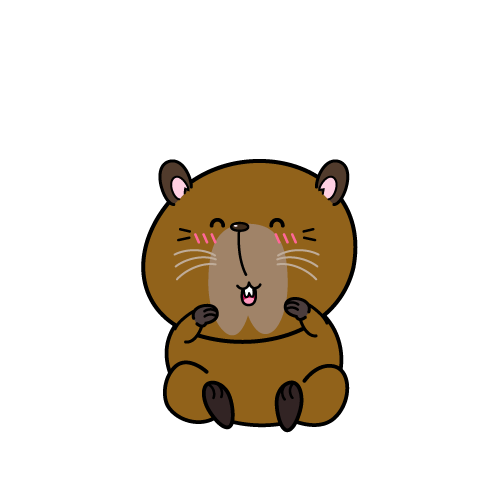笑顔の小ちゃなカピバラ