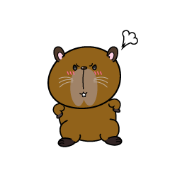 怒る小ちゃなカピバラ