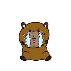 大泣きする小ちゃなカピバラ