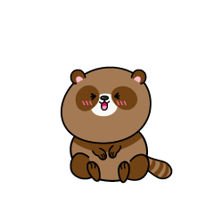 笑う小ちゃなタヌキ