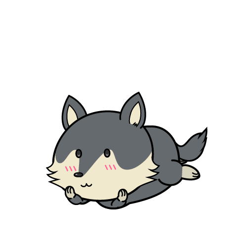 じっと見る小ちゃなオオカミ