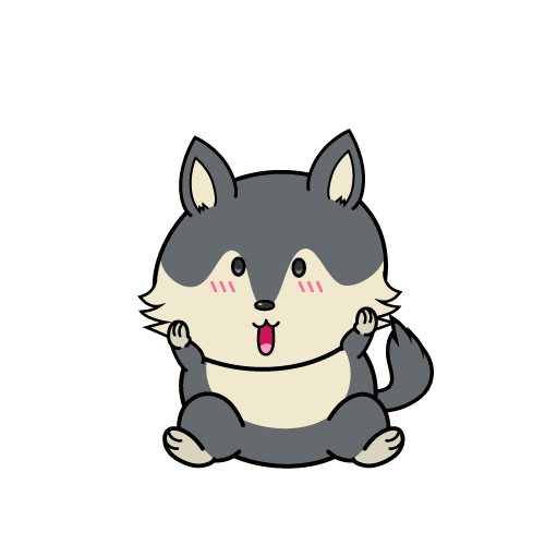 驚く小ちゃなオオカミ