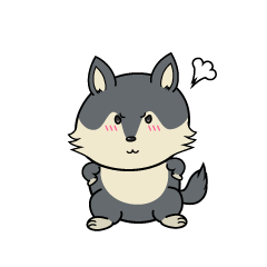 怒る小ちゃなオオカミ