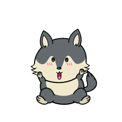 驚く小ちゃなオオカミ