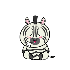 リラックスする小ちゃなシマウマ