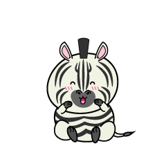 笑顔の小ちゃなシマウマ