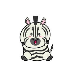 驚く小ちゃなシマウマ