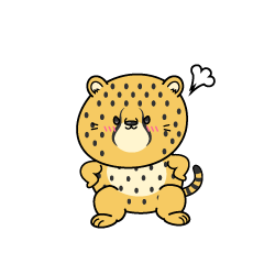 怒る小ちゃなチーター