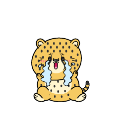 大泣きする小ちゃなチーター