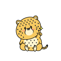 指差しする小ちゃなチーター