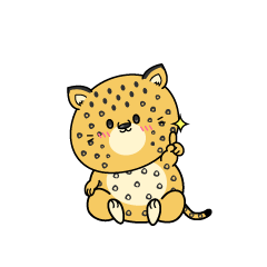 指差しする小ちゃなヒョウ