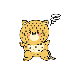 困る小ちゃなヒョウ