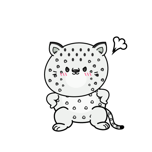 怒る小ちゃなユキヒョウ