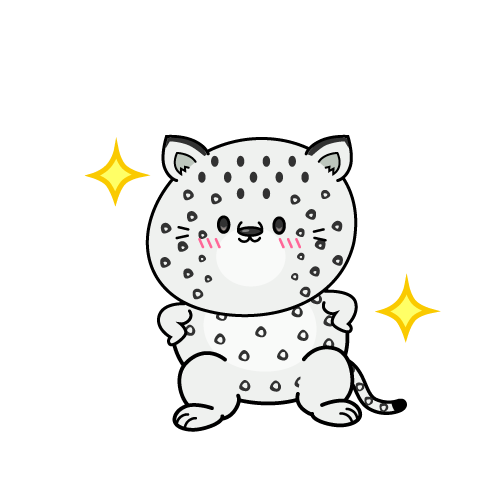 自信満々な小ちゃなユキヒョウ