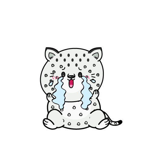 大泣きする小ちゃなユキヒョウ