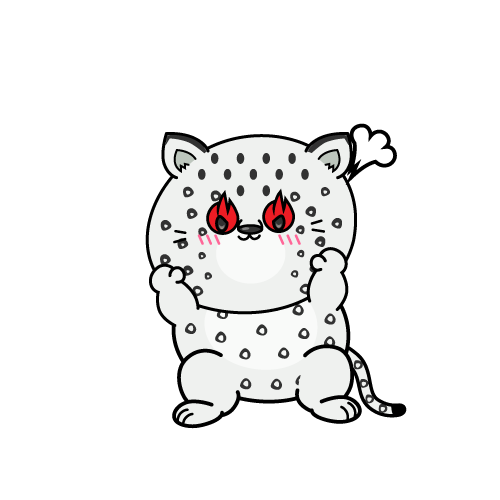 熱意のある小ちゃなユキヒョウ