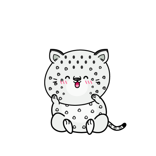 笑顔の小ちゃなユキヒョウ