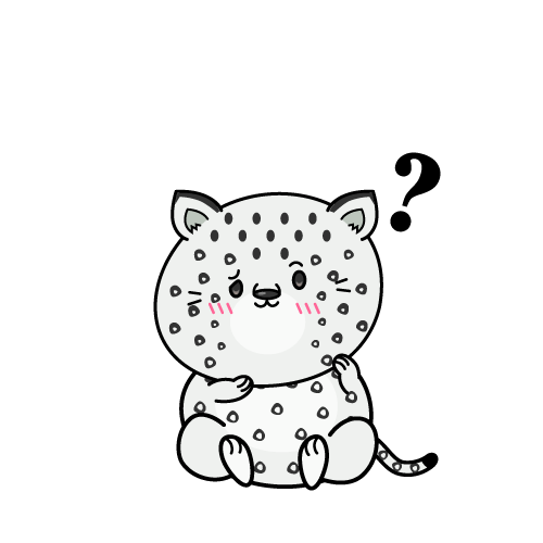考える小ちゃなユキヒョウ