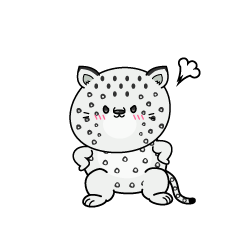 怒る小ちゃなユキヒョウ
