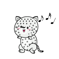 踊る小ちゃなユキヒョウ