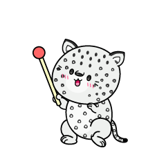 説明する小ちゃなユキヒョウ