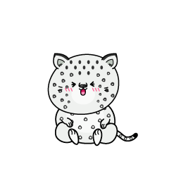 笑う小ちゃなユキヒョウ